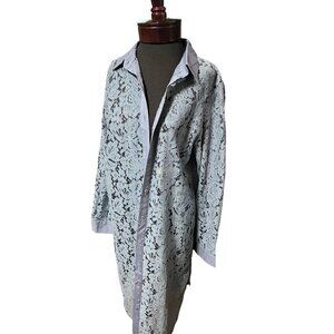 nwt adore blue lace button up duster classy dressy